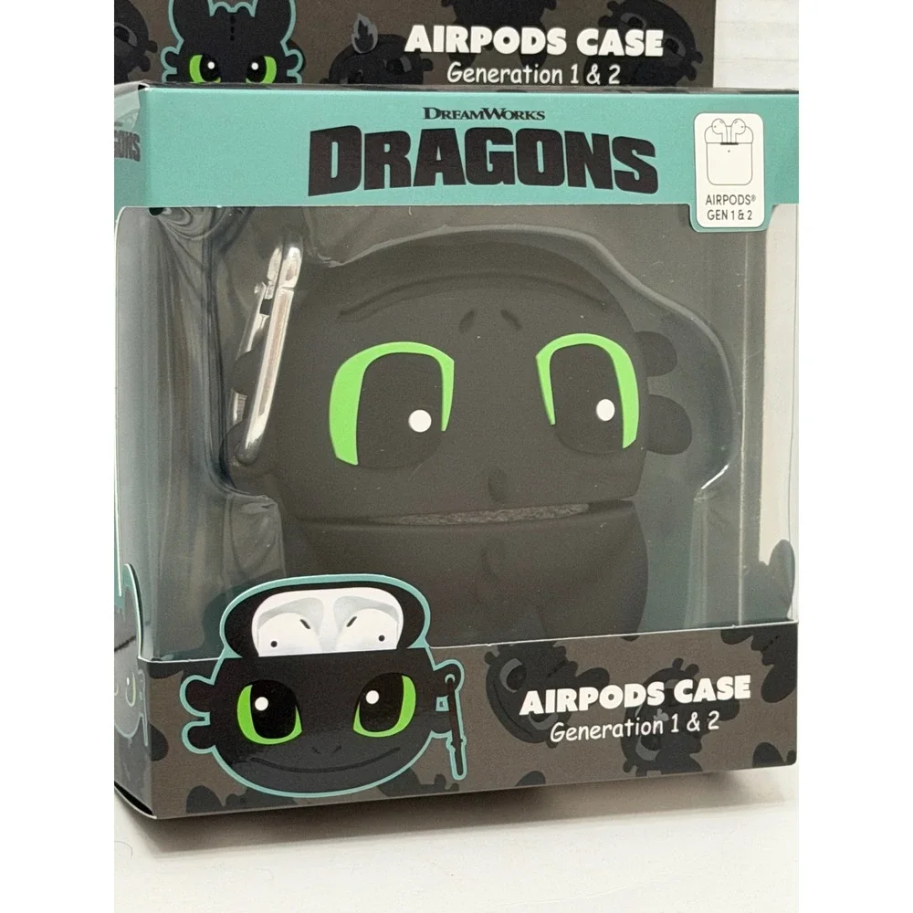 DreamWorks Dragons Toothless AirPods‎ Case Gen 1 & 2 Silicone Cover Night Fury